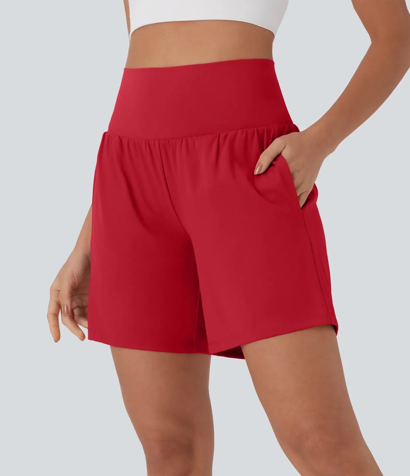 Halara SoftlyZero™ Airy Super High Waisted 2-in-1 Cool Touch Yoga Shorts 7" with Pockets