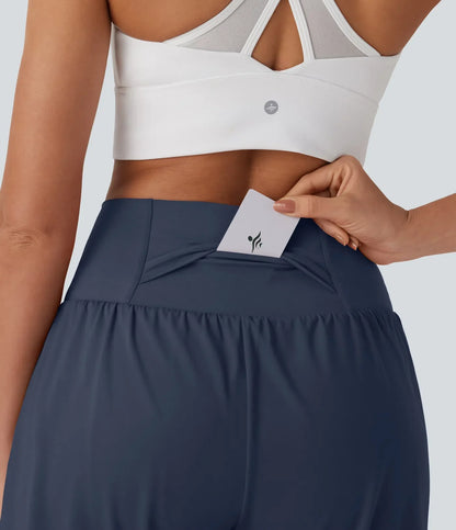 Halara SoftlyZero™ Airy Super High Waisted 2-in-1 Cool Touch Yoga Shorts 7" with Pockets