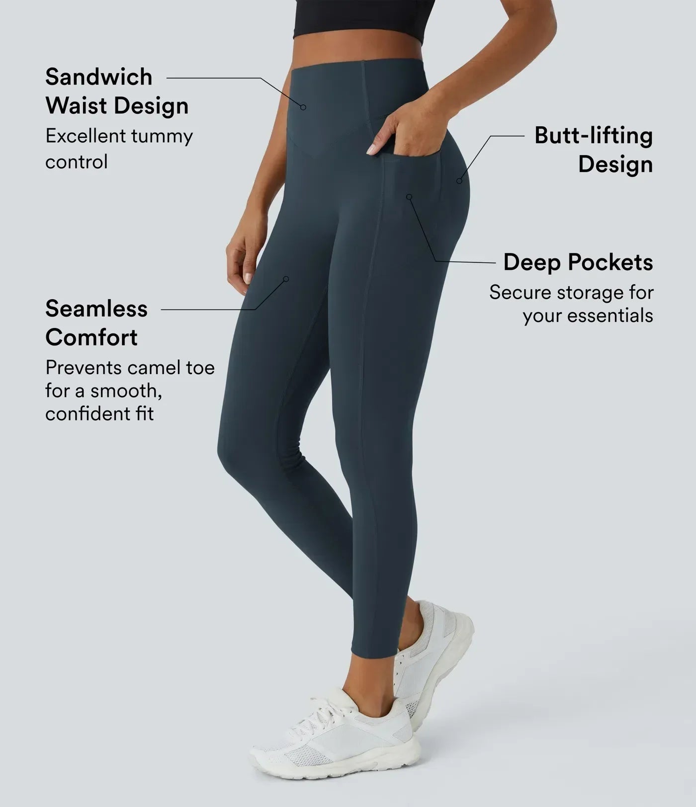 UltraSculpt™ SoCinched High-Waist Tummy Control Butt-Lifting Leggings with Pockets