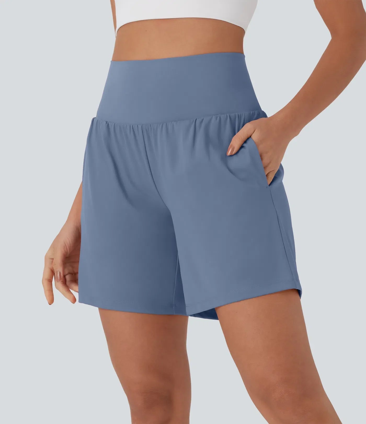 Halara SoftlyZero™ Airy Super High Waisted 2-in-1 Cool Touch Yoga Shorts 7" with Pockets