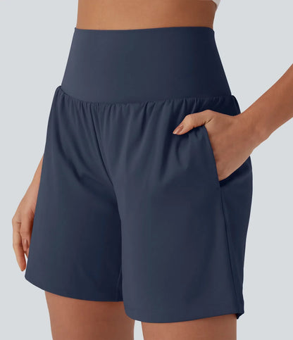 Halara SoftlyZero™ Airy Super High Waisted 2-in-1 Cool Touch Yoga Shorts 7" with Pockets