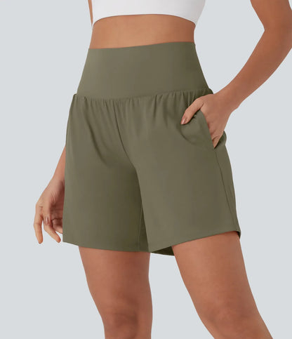 Halara SoftlyZero™ Airy Super High Waisted 2-in-1 Cool Touch Yoga Shorts 7" with Pockets