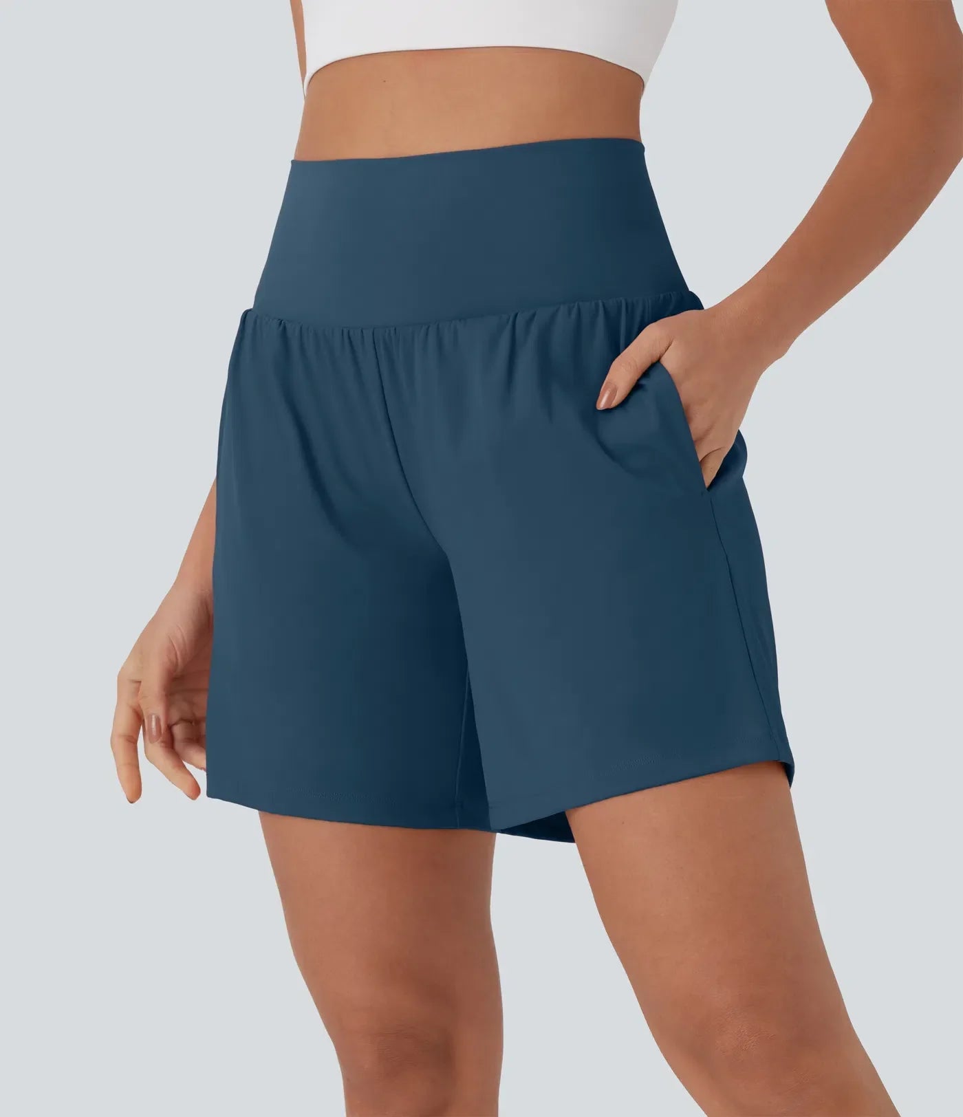 Halara SoftlyZero™ Airy Super High Waisted 2-in-1 Cool Touch Yoga Shorts 7" with Pockets