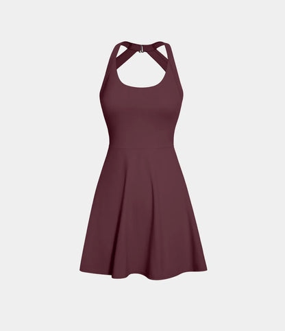 SoftlyZero™ Airy Backless Twist Dance Dress | Cool Touch Active Dress – Easy Peezy Edition